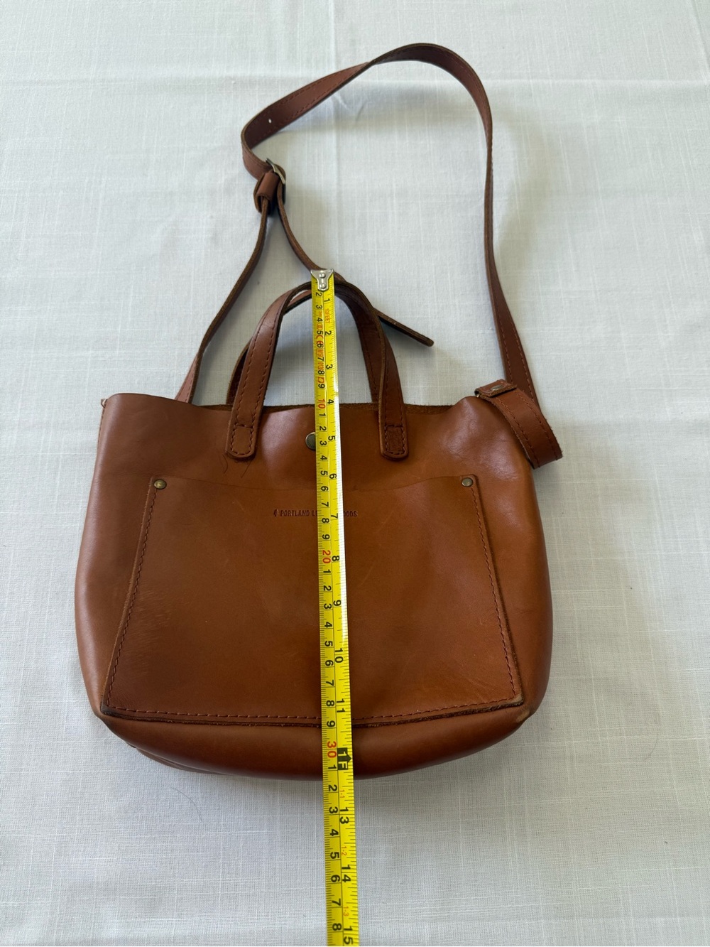 Portland Leather Goods Mini Crossbody Tote HONEY - Picture 4 of 10